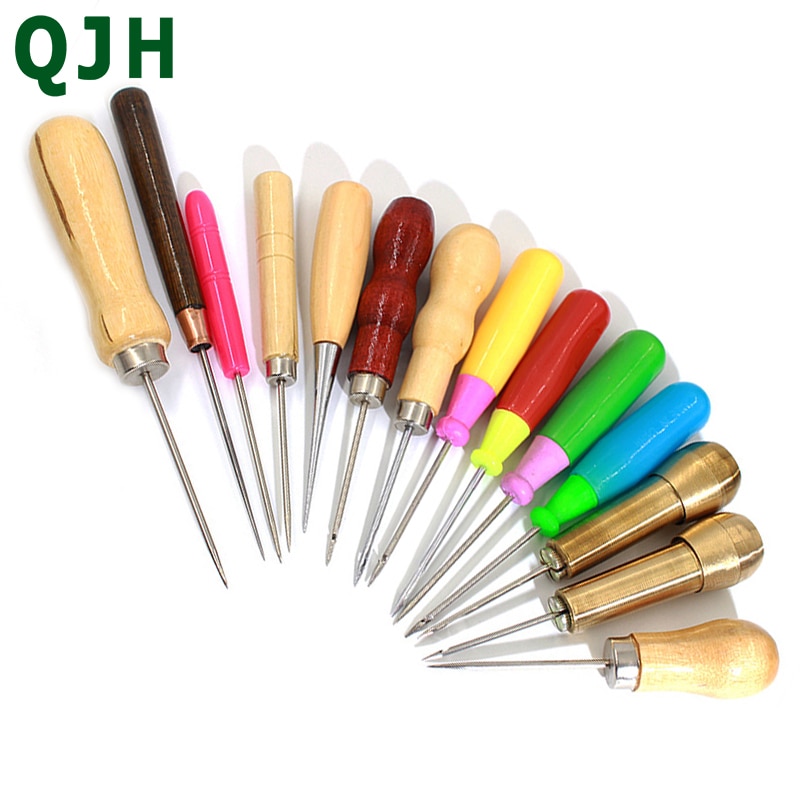 1Pcs Leather sewing tool Awl DIY Leather Tent Sewing Awl Pin Punch Hole Repair Tool Hand Stitcher Needlework
