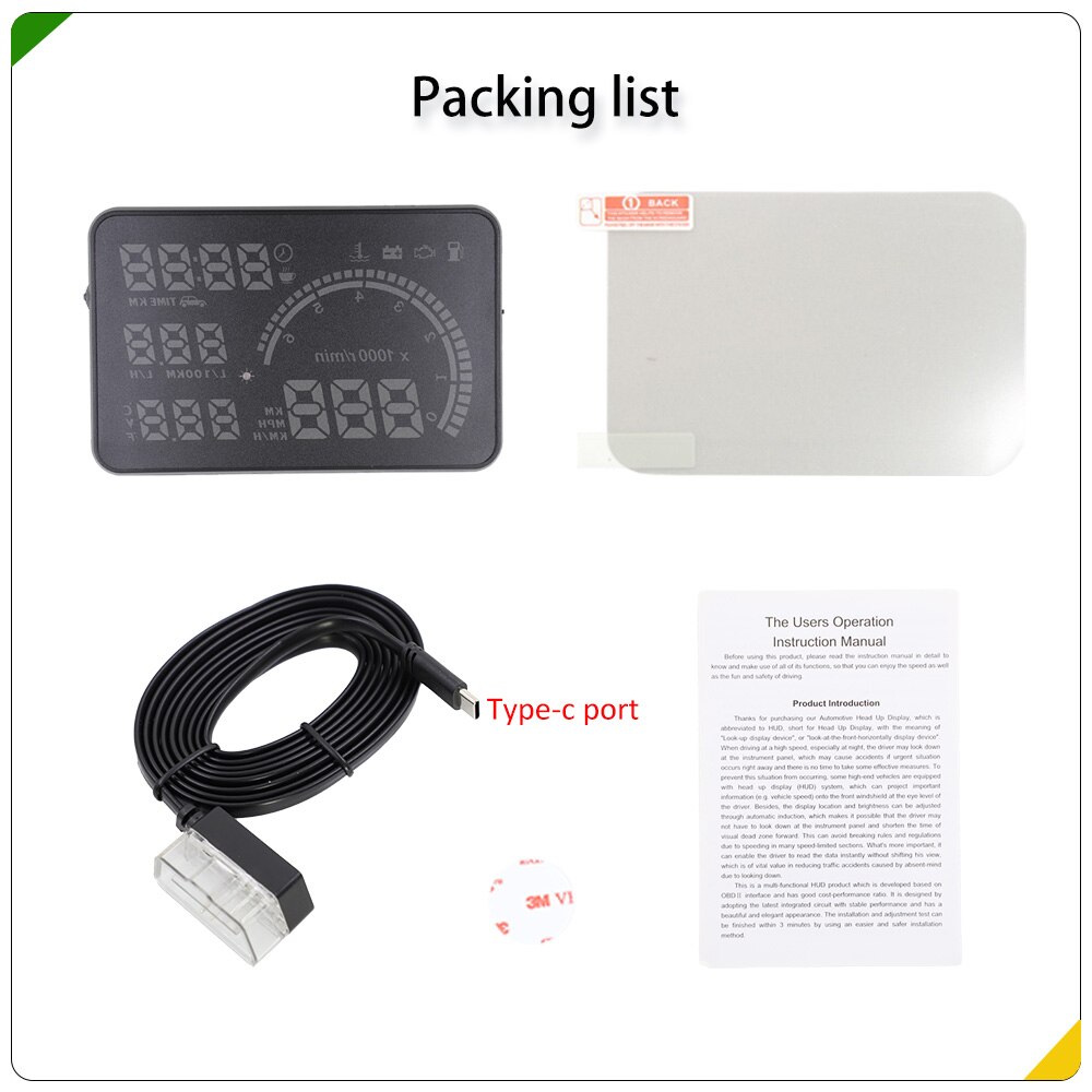 i9 HUD Head Up display Auto HUD OBD2 Car Speed Projector KMH MPH Speedometer Car Detector Oil Consumption Alarm