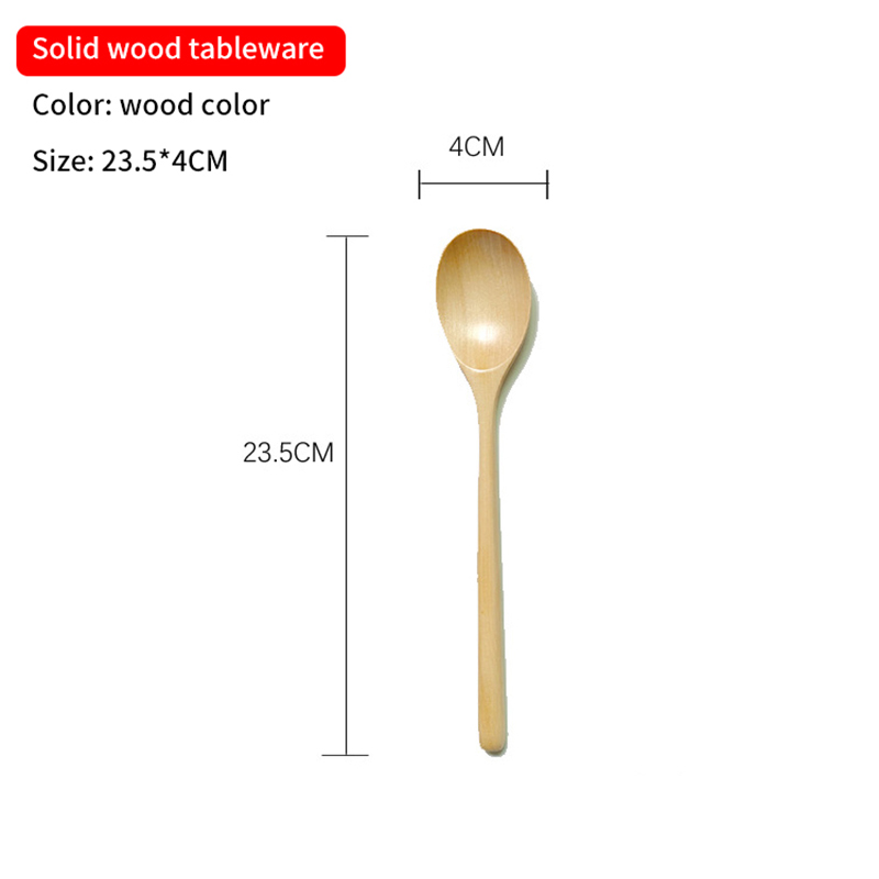1 stuk houten lepel bamboe keuken Koreaanse stijl 9 inch natuurlijk hout soep servies koken honing koffielepel menglepel: Bruin