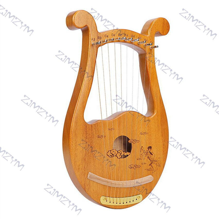 Harpe Lyre en bois à 10 cordes, boîte de résonance, Instrument à cordes et marteau de réglage, 5 Styles, Instrument de musique pour enfants: D type