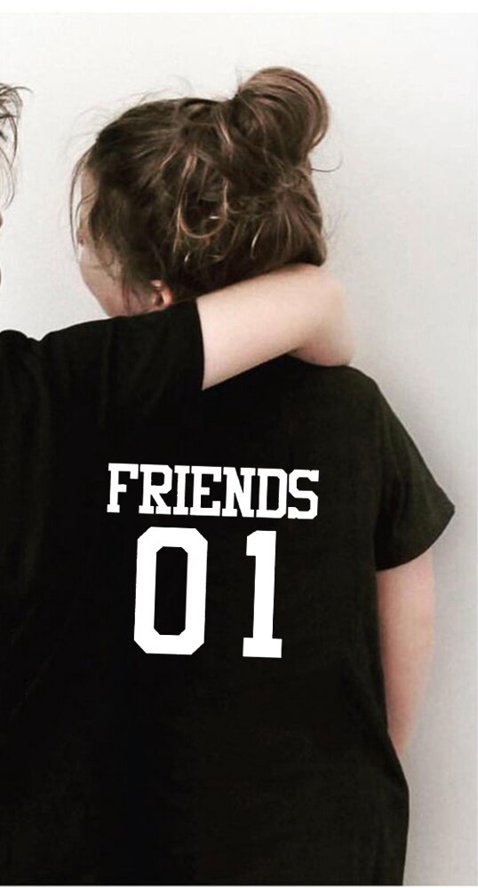 T-shirt «Best Friend» pour enfants, tenues assorties pour la famille, manches courtes, imprimé au dos, pour les meilleurs amis