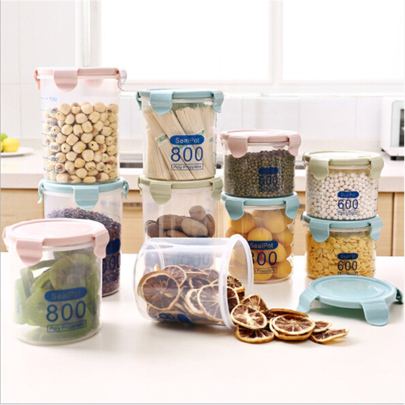 Kitchen Plastic Sealed Jar Storage Box Transparent Food Can Keep Fresh Fresh Transparent Container Can