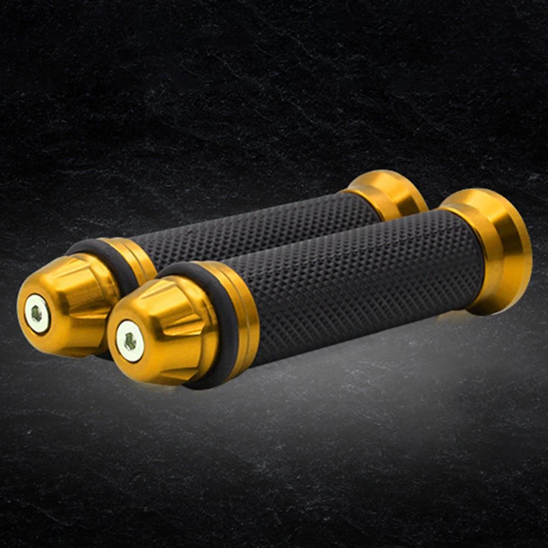 1-Pair Anti-Slip Motorcycle Handle Grips Rubber Bicycle Mountain Bike Comfortable Handlebar Replacement