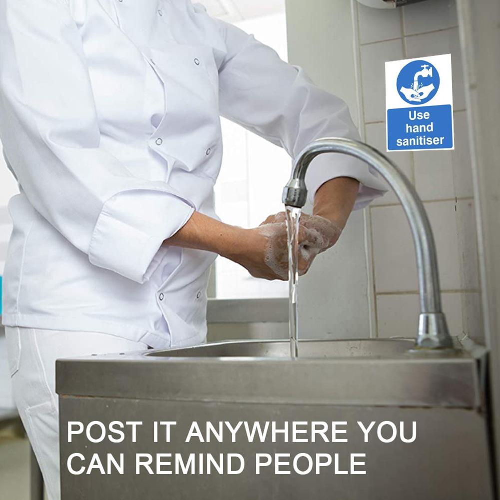 10PCS Waterproof PVC Hand Wash Labels Hand Wash Adhesive Sticker Signs For Restaurants Commercial Kitchens