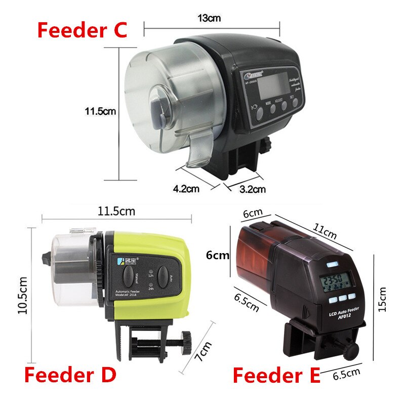 Aquarium Automatic Fish Feeder for Fish Tank Auto Feeders with Timer Adjustable Dispenser LCD Display Betta Turtle Pet Feeding