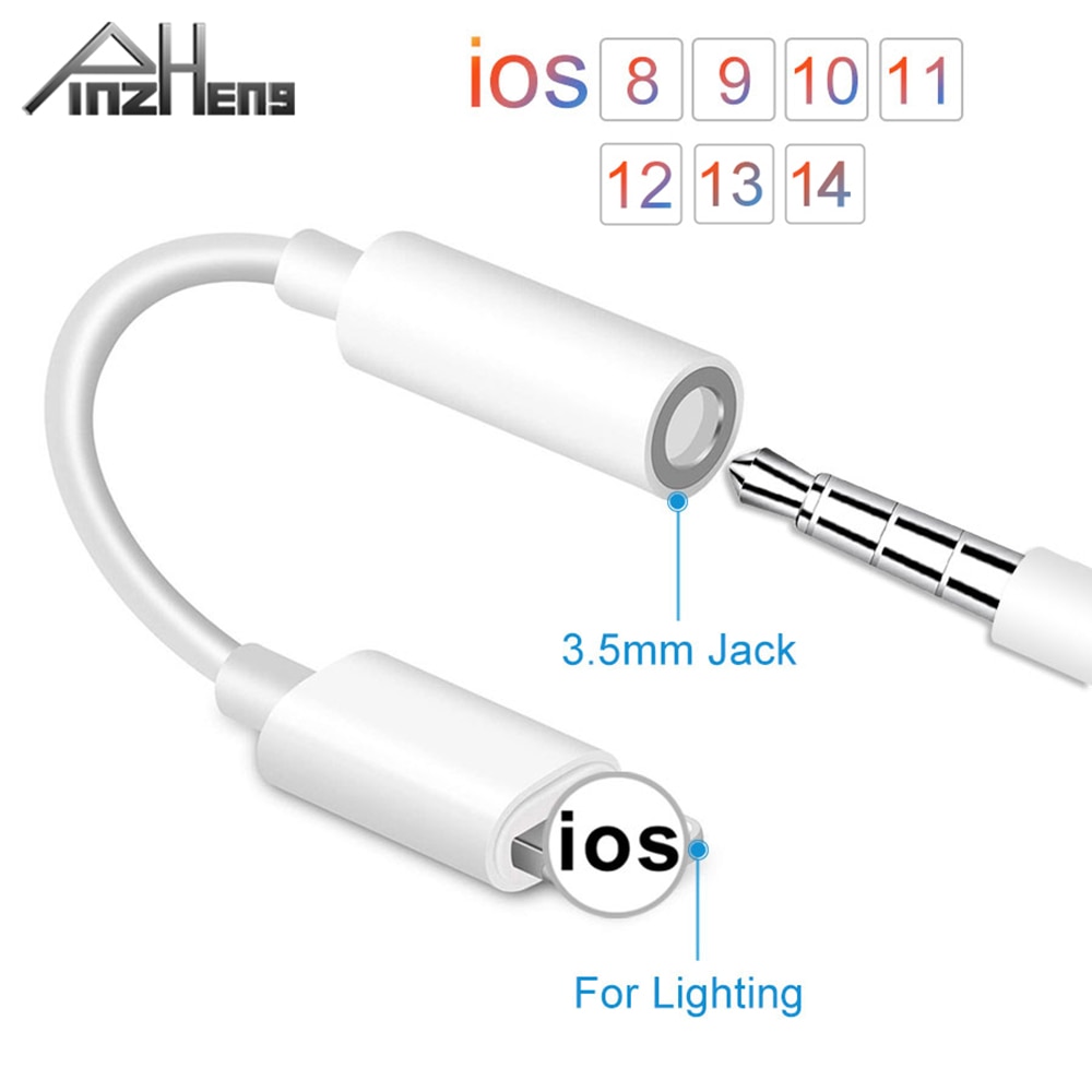 IOS 11 12 13 14 Headphone Adapter For iPhone 7 6 8 Plus 11 12 X Earphone AUX Adapter For Lightning To 3.5mm Female Male Adapter