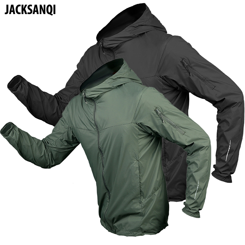 JACKSANQ Men's Hiking Hooded Quick Dry Skin Clothing Outdoor Sport Sun Protection Camping Trekking Climbing Male Overcoat RA340