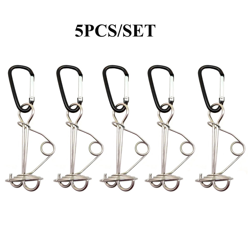 Kołek do pokładu ośmiornicy w kształcie spirali z karabińczykiem, klamry do liny wiatrowej, paliki do namiotu, kołek do deski sprężynowej, 5 szt., 10 szt.: Czekolada