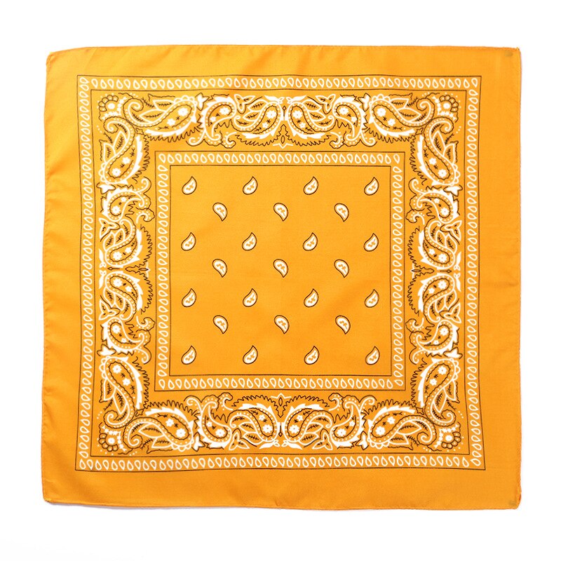 Foulard Bandana noir unisexe, style Hip Hop, bandeau pour cheveux, foulard carré pour le cou et la tête, mouchoir imprimé: FJ14