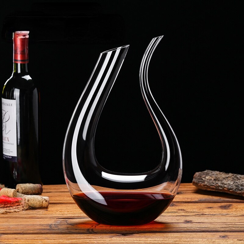 Swan decanter spiral 6-shaped decanter crystal high-end 1500ml box harp wine bottle