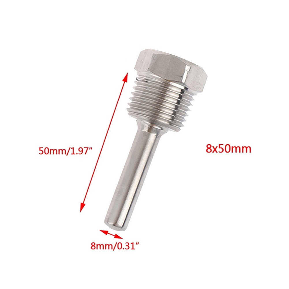 Pozzetto termometrico da 30-200 mm in acciaio inossidabile 304 con filettatura 1/2 G OD6mm Tasca per manicotto ad immersione per sensore di temperatura: giallo