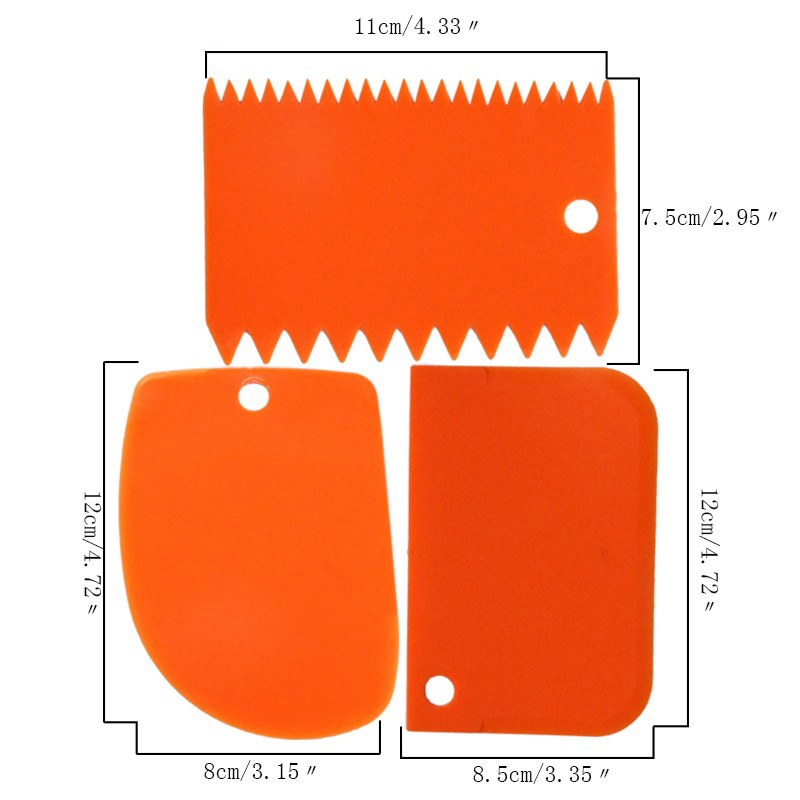 3 Stks/set Keuken Accessoires Plastic Fondant Cake Decorating Gereedschap Smooth Tool Bakken Gebak Spatels