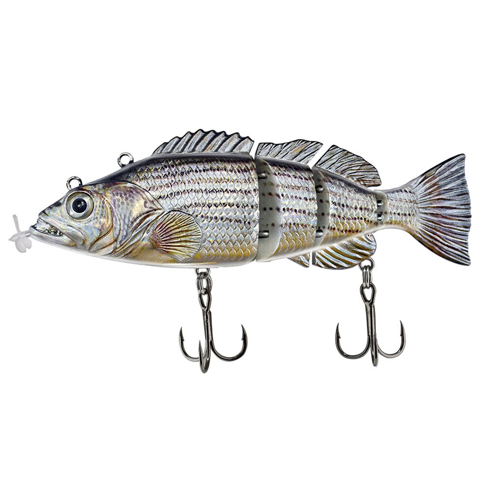 Robotic Fishing Lure Electric Wobbler Electronic Multi Jointed Bait 4 Segments Smart Auto Swimming Fishing Baits Tackle Access: Gold