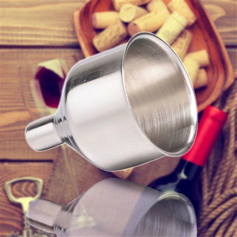 1PC Funnel 2 inch Stainless Steel Portable Mini Small Mouth Funnels Bar Wine Flask Universal Long-mouth Funnel Kitchen Accessory