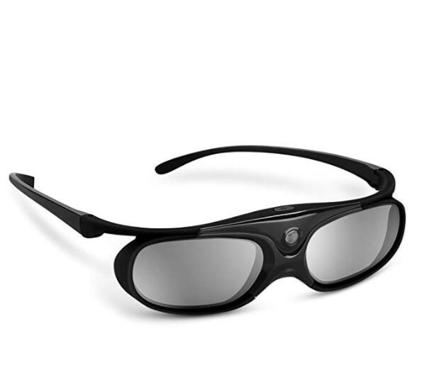 BOBLOV – lunettes à obturateur actif 3D dlp-link, JX-30, 96Hz/144Hz, rechargeables USB, bleu pour Home cinéma, pour projecteur Dell BenQ W1070 W700: Black-1pcs
