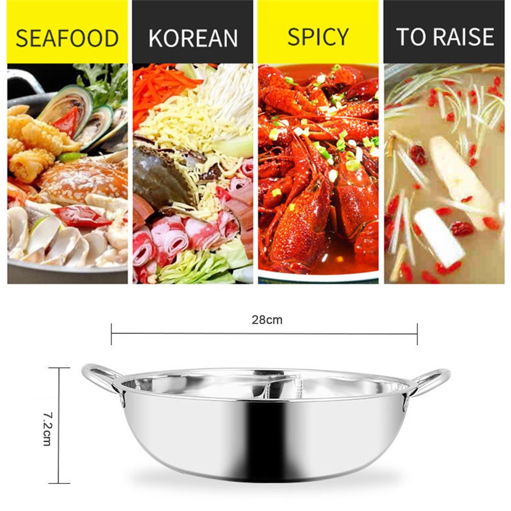 S-type Pot Cooker Gas Stove Kitchen Soup Cooking Pot Stainless Steel Cooking Pot Twin Divided