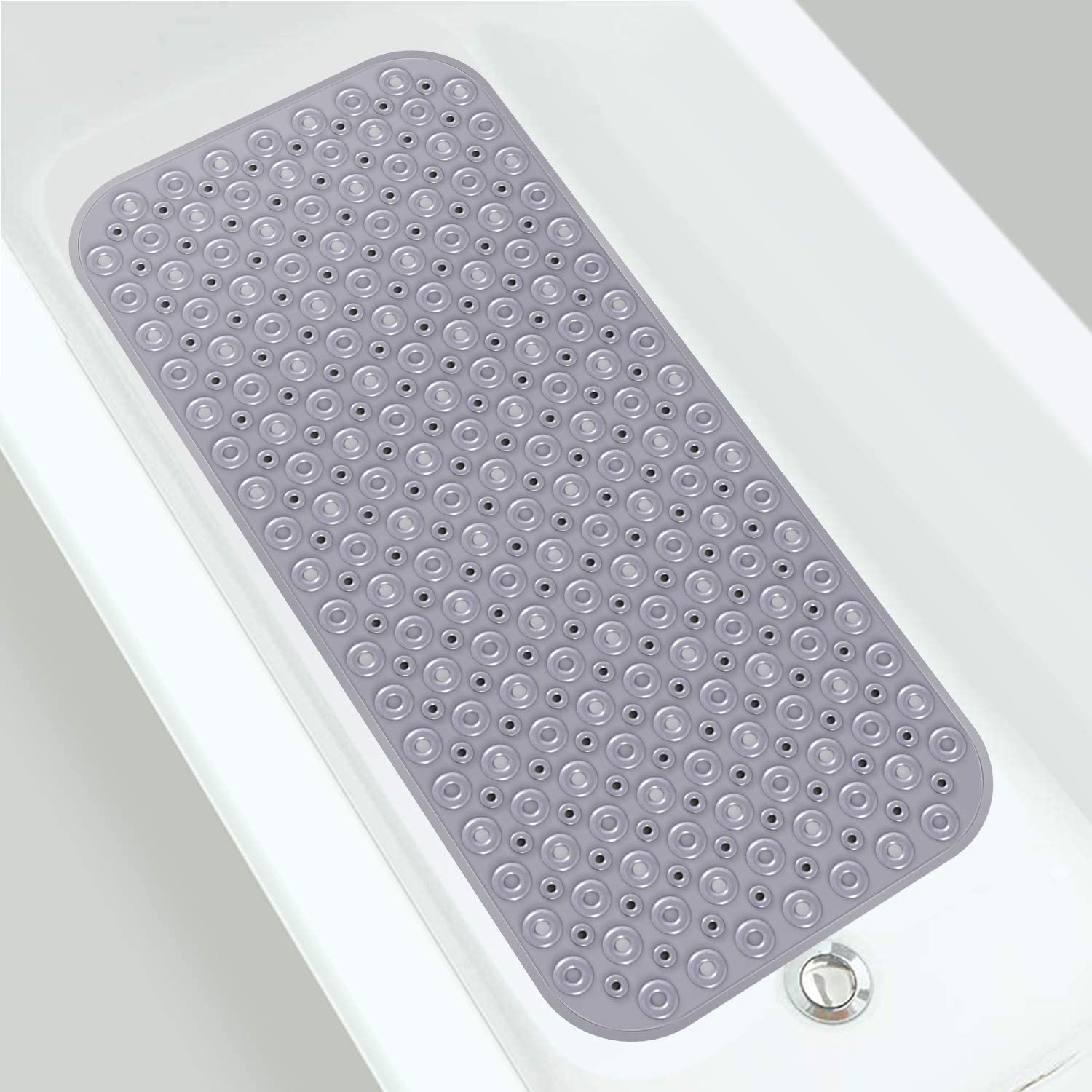 40*100Cm Mat Bad Badmat Pvc Grote Bad Veiligheid Douche Antislip Badmatten Met Zuignap cups Floor Mat: Light Grey