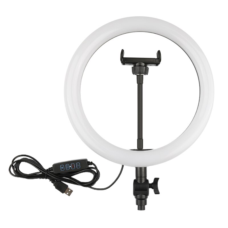 10 Inch Led Ring Tricolor Licht Invullen Voor Selfie Make Fotografie Video Live Lamp Opname Video Verlichting