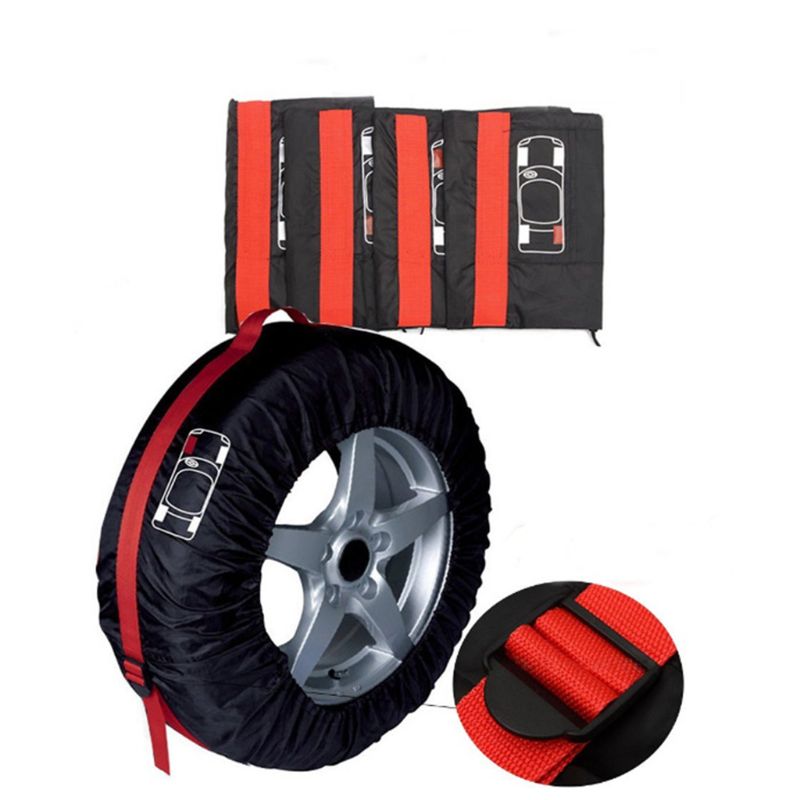 4 stuks reservebandhoes van polyester, winter- en zomerautobanden, opbergtas voor autobanden, accessoires voor voertuigen, wielbeschermers (s/l)