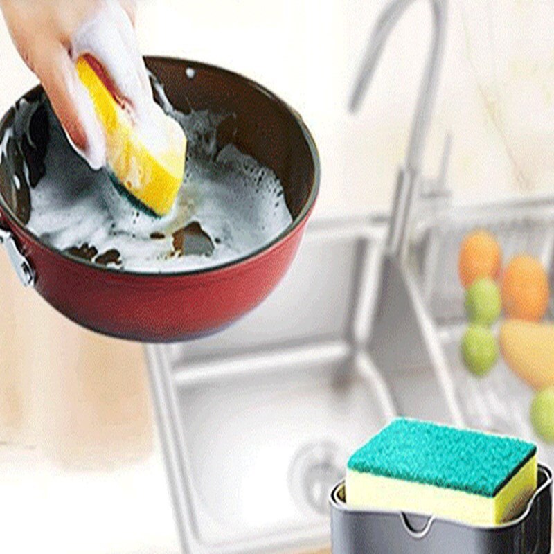 Kitchen Brush Dishwashing Liquid Dosing Device Press Type Automatic Dispenser Box Dishwashing Brush Soap Liquid Box