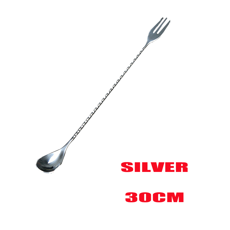 30 cm 40 cm 50 cm cooper Rvs Bar Lepels Hoffman Bar Lepels Cocktail Drink Mixer Bar Roeren Mengen lepel Roerder: silver 30cm