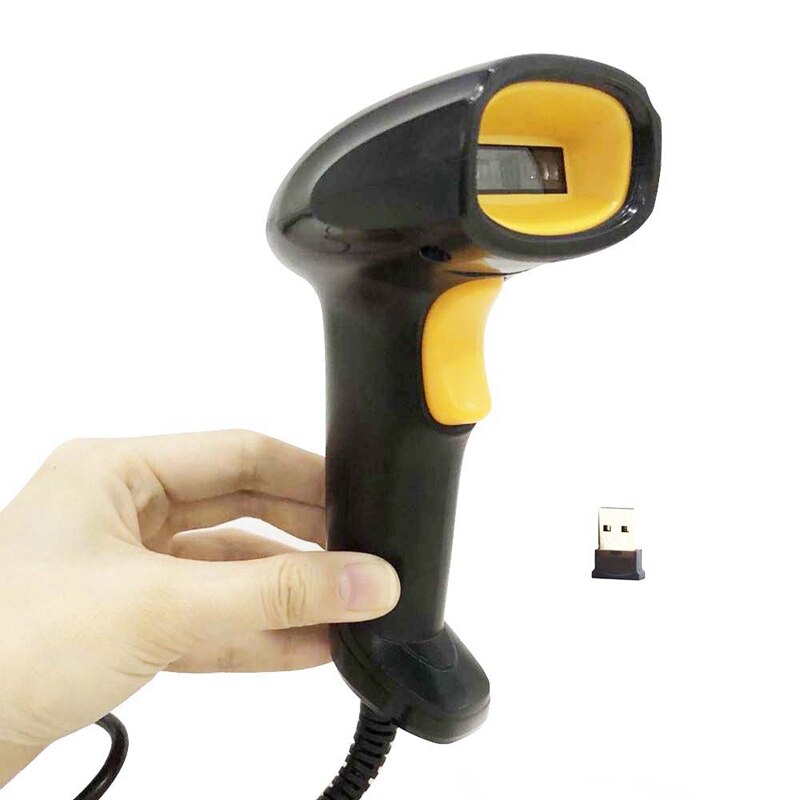 AAAJ-Wireless 2D Barcode Scanner Long Distance Transfer Wired QR Code PDF 417 Bar Code Scanner for Inventory POS Terminal H1 and