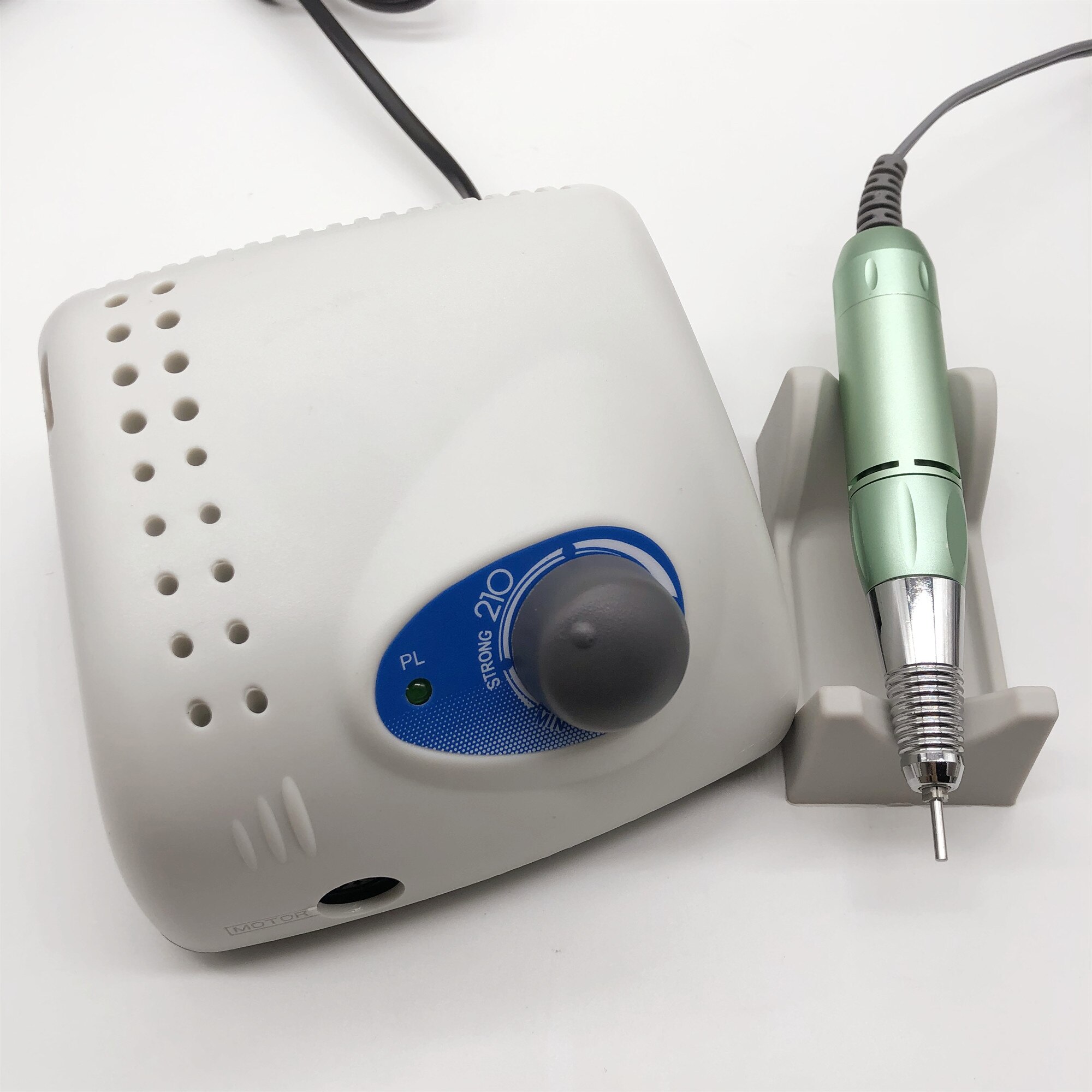 Leistungsstarke 210 control box 65W + grün elektrische nagel bohrer maniküre bohrer professionelle nagellack ausrüstung