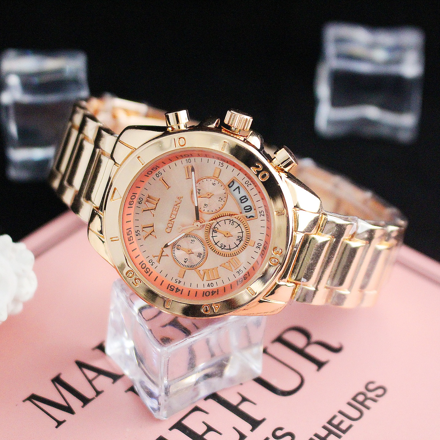 Zegarek damski montre femme Frauen Uhren Damen Quarzuhr Relogio Feminino Original Berühmte Contena Genf Uhr