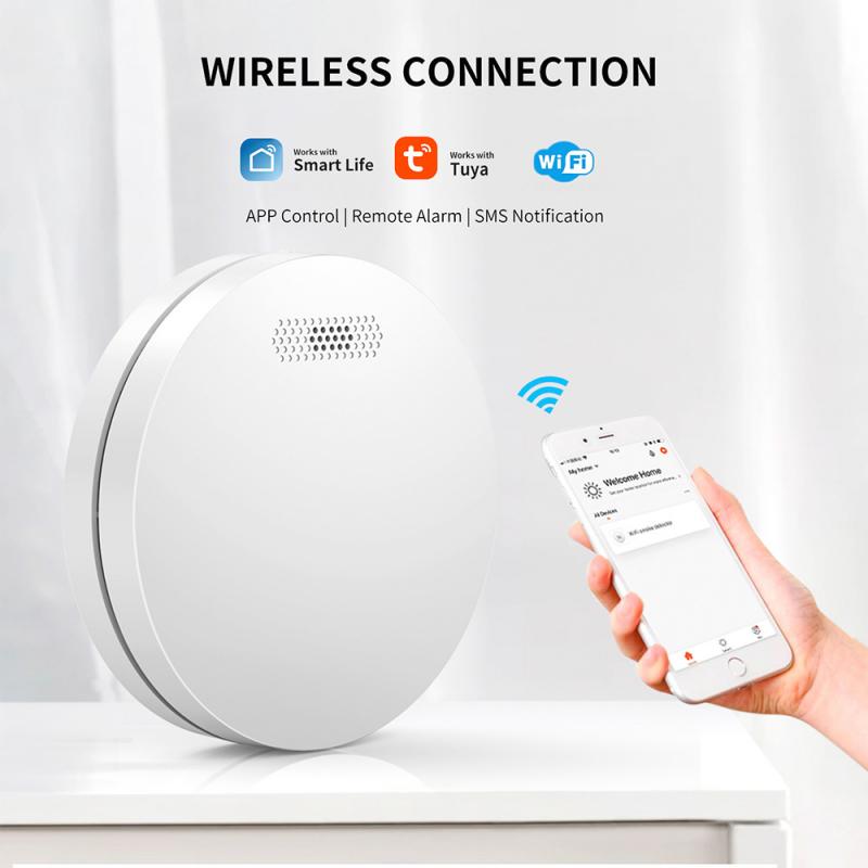 Tuya Intelligent Smoke Wireless Alarm Wifi Fire Smoke Sensor Household Wireless Sound Light Smoke Detector Fire Protection