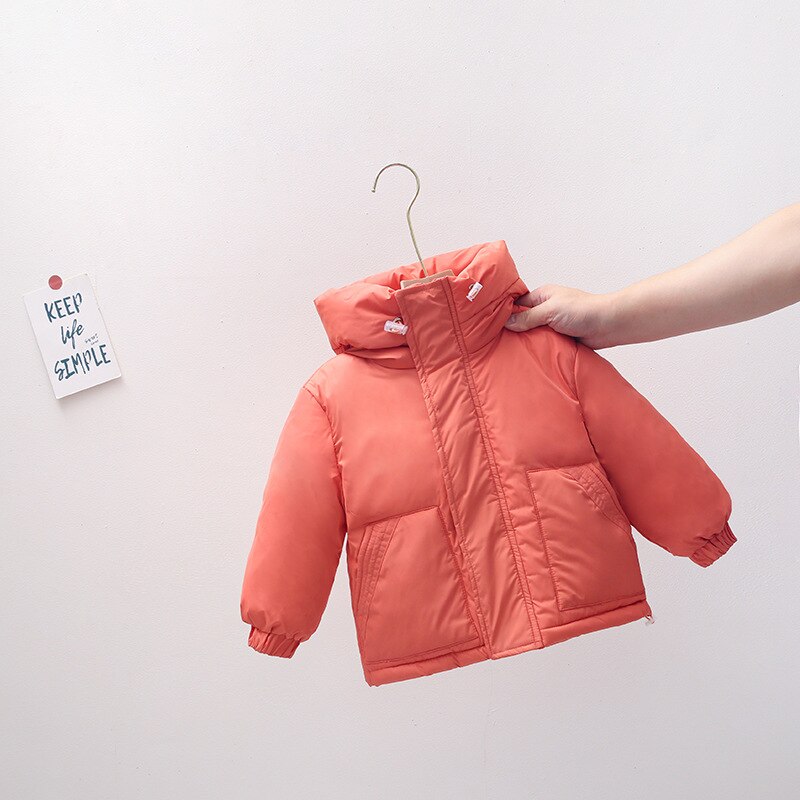 Stijl Voor De Herfst En Winter Kinderen Donsjack Gewatteerde Kinderen Korte Jas Jongens En Meisjes Donsjack winter Kleding: orange / 7T