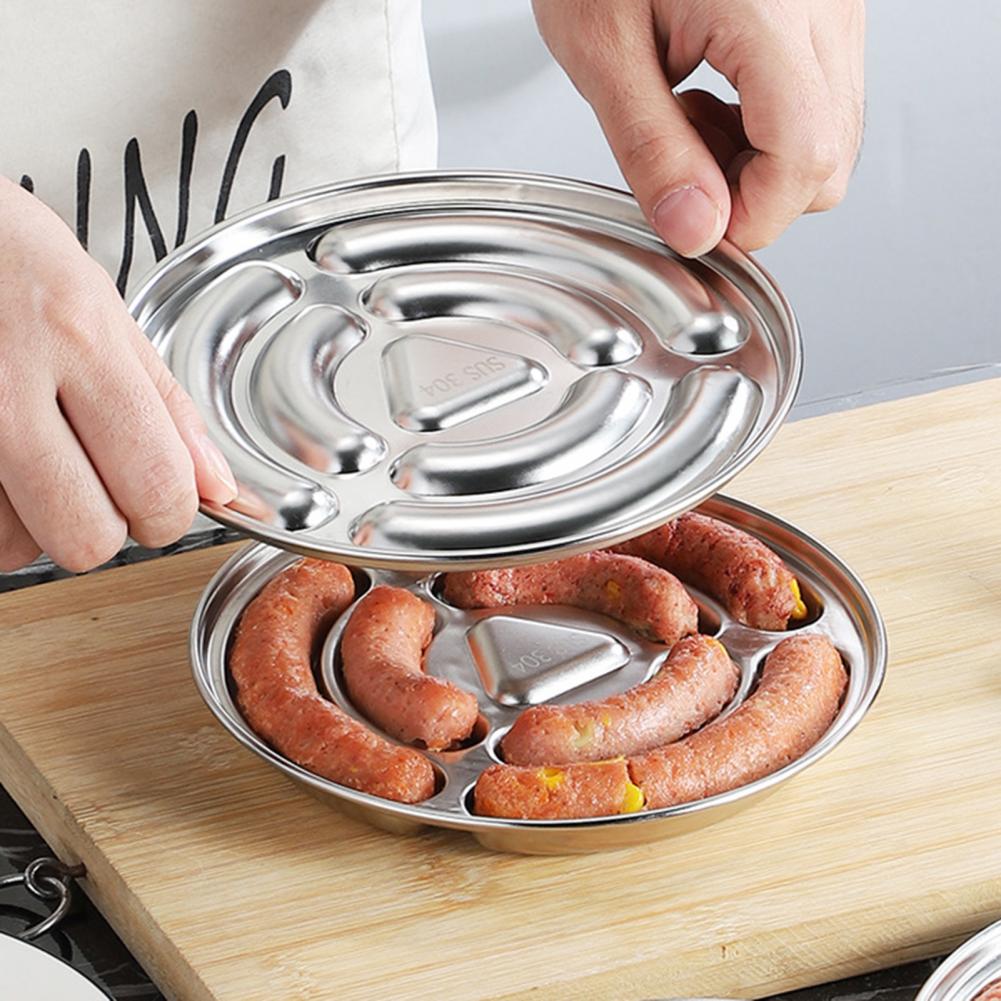 6 Grids Sausage Mold Food Grade 304 Stainless Steel Ham Mold with Lid DIY Sausage Mould Dog Mold Baking Mold Kitchen Tools