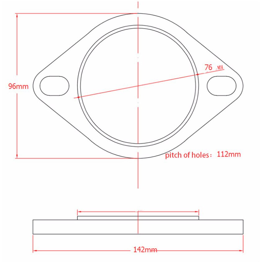 ZUCZUG Universal 2 Bolts 3 inch Catback Exhaust Weldable Flange For Extending Exhaust Pipes