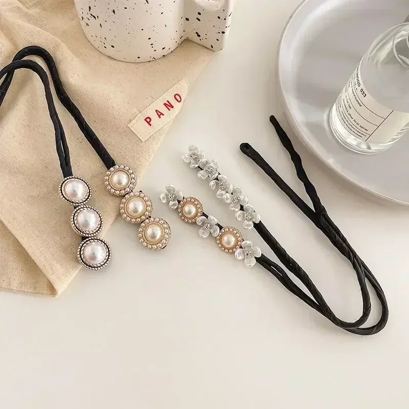 Bigoudi coréen pour femmes, accessoires de coiffure, épingle à cheveux perle fleur élégante, chignon, outils de tressage de Hairgrip