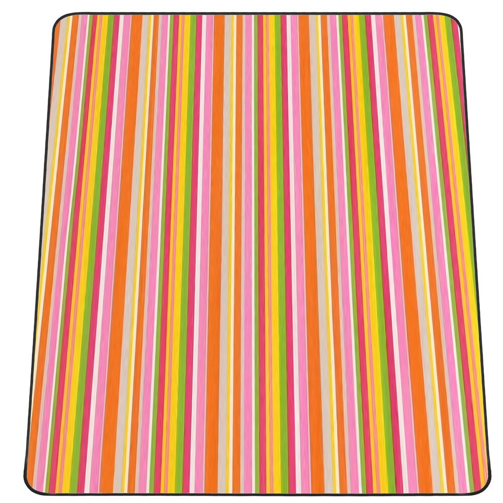 Primematik-picnic tæppe 150 x 130 cm printede fine striber flerfarvet
