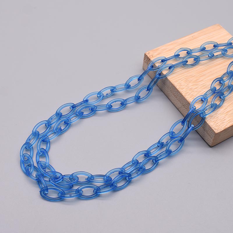 Cadeia Link acrílico transparente para fazer jóias, lagosta fecho correntes, achados links, óculos, 50cm de comprimento, 10 pcs, 50pcs: 10mm / Cinza escuro