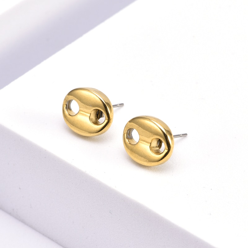 USENSET-pendientes de acero inoxidable para mujer y niña, aretes con forma de grano de café, joyería a la , para prevenir alergias