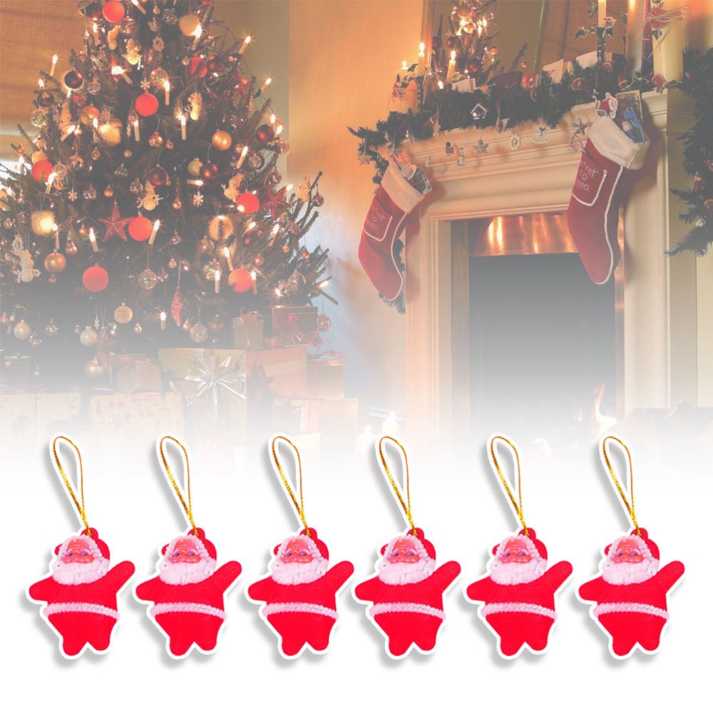 6pcs Christmas Tree Decorations Xmas Pendant Santa Claus Haning Ornaments for Home Party