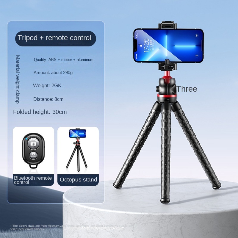 VBNBV trípode de pulpo Flexible portátil DSLR 2 en 1 trípode de con soporte para teléfono zapata fría lateral tornillo de 1/4 ''para cámara