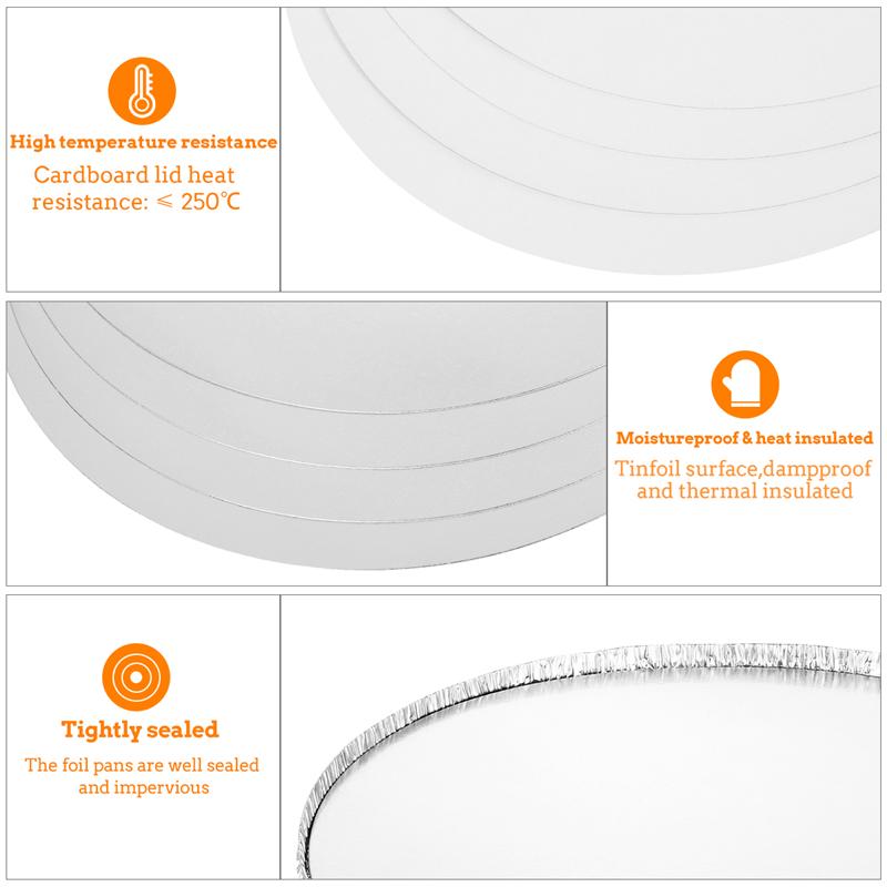 BESTONZON 20pcs Disposable BBQ Pans with Lid Aluminum Foil Barbecue Tray for Grease Catch Pans Replacement Liner Trays