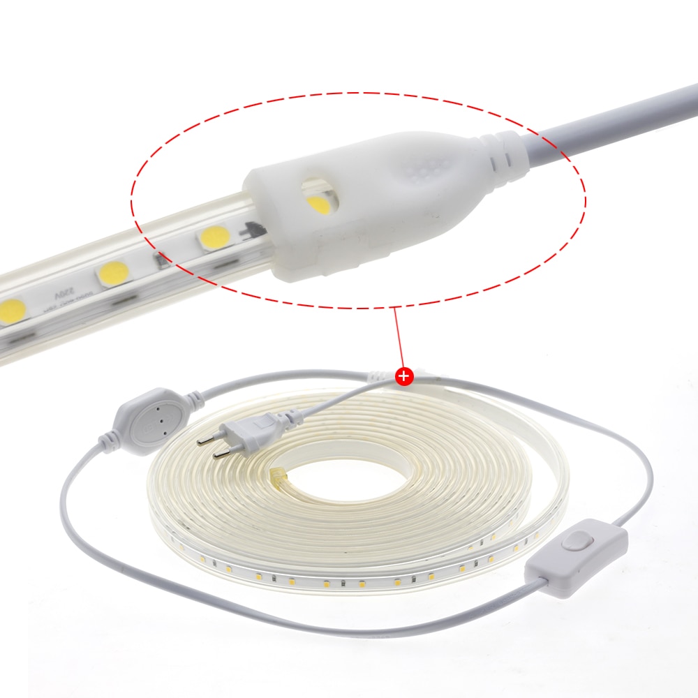 220v korkeajännitteistä led-nauhavaloa 2835 liitintä erikoislisävarusteita turvallinen hitsausliitin / käyttöpistoke kytkimellä.