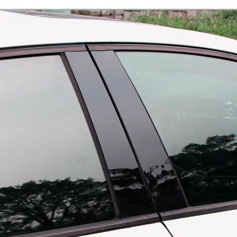 Kit de repuesto de tiras de molduras de ventana de coche, accesorios para puerta de Pilar negro, 8 Uds.