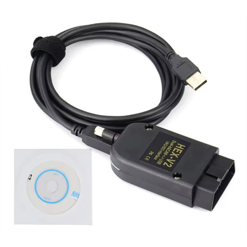 HEX V2 VAGCOM FT232 V25.3 VAG Scanner Tool KKL VCDS Kabel OBD2 Diagnostische Kabel Meertalige OBD2 Scanner: Default Title