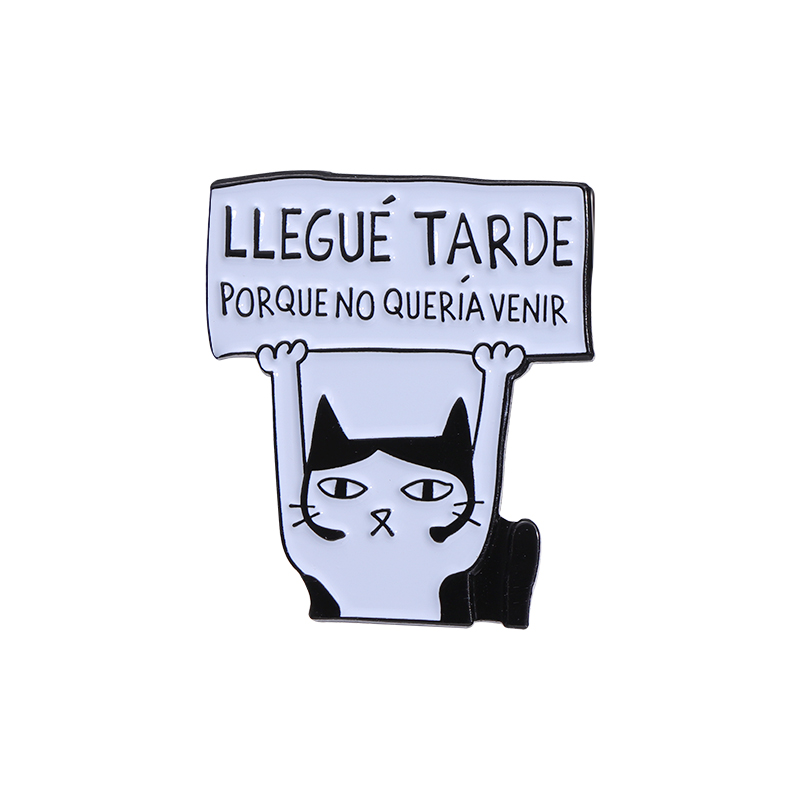 Alfileres esmaltados I'M A PURRGRAMMER, un gato informático que ama el trabajo, broches, insignia para solapa, mochila, Animal divertido, de joyería Punk: Bañado en rodio de imitación