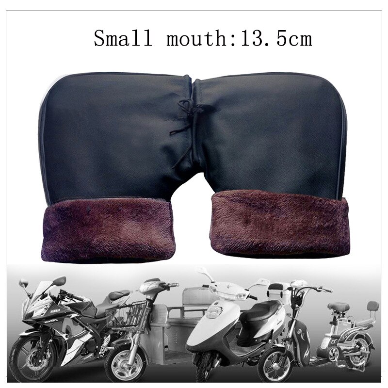 Motorhandschoenen Waterdicht Met Reflecterende Strip Winter Warm Motorfiets Stuur Moffen Winddicht Thicken Motor Wanten: Bruin