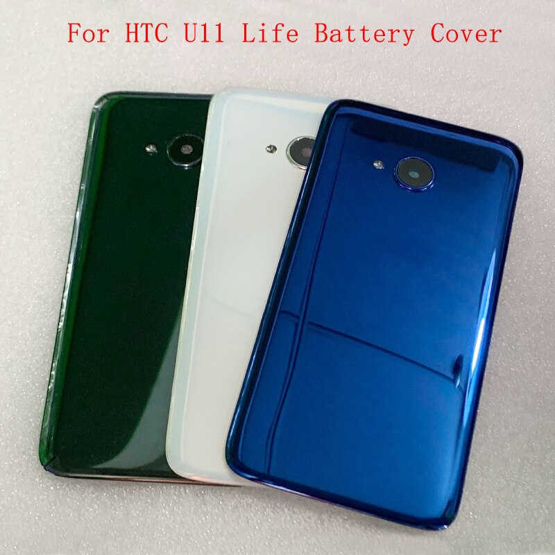 Original Battery Cover Rear Door With Camera Lens+Flash Light+Logo For HTC U11 U11 Life Back Glass Cover Replacement