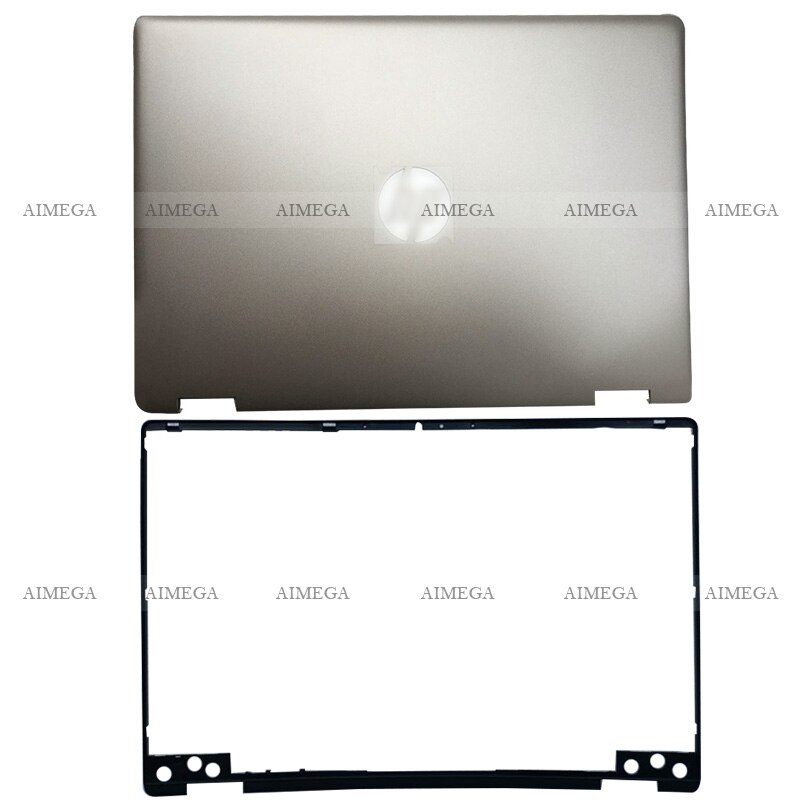 Cubierta trasera LCD para portátil HP Pavilion X360 14-DH 14-DH003TU, bisel frontal, bisagras, cubierta inferior L52880-001 oro: AB Cover