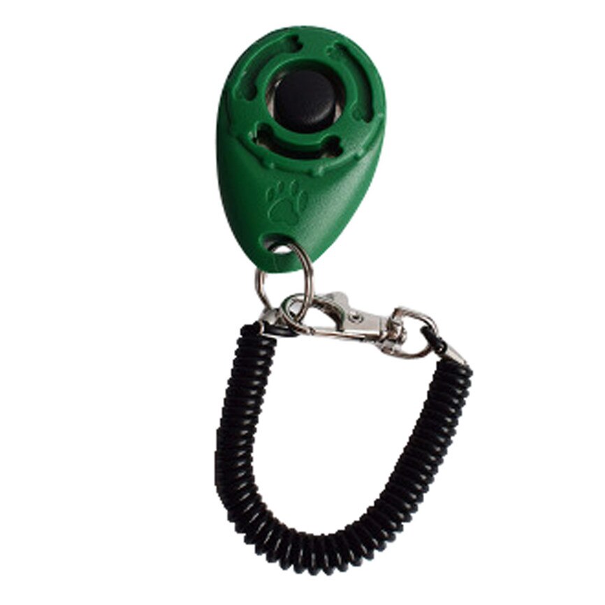 Training Clickers Dog Pet Click Clicker Training Trainer Aid Wrist Strap &915: Green