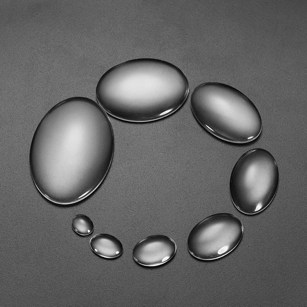 Cabochon en verre Transparent ovale, long 10-50mm, couvercle de dôme, pendentif, anneau, fournitures de fabrication de bijoux, bricolage, 5 à 50 pièces/lot