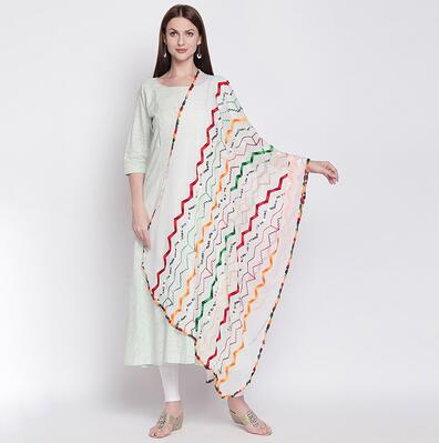 Forår sommer indien sarees kvinde etniske stilarter broderi tørklæde dupattas smuk farve behageligt sjal: -en