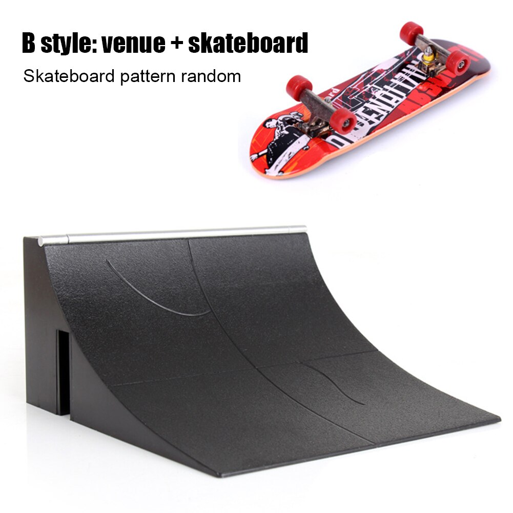 Mini Vingertop Site Park Met Oprit Scène Combinatie Training Games Vinger Skateboard Set Spelen Kinderen Kids Speelgoed Zwart: B